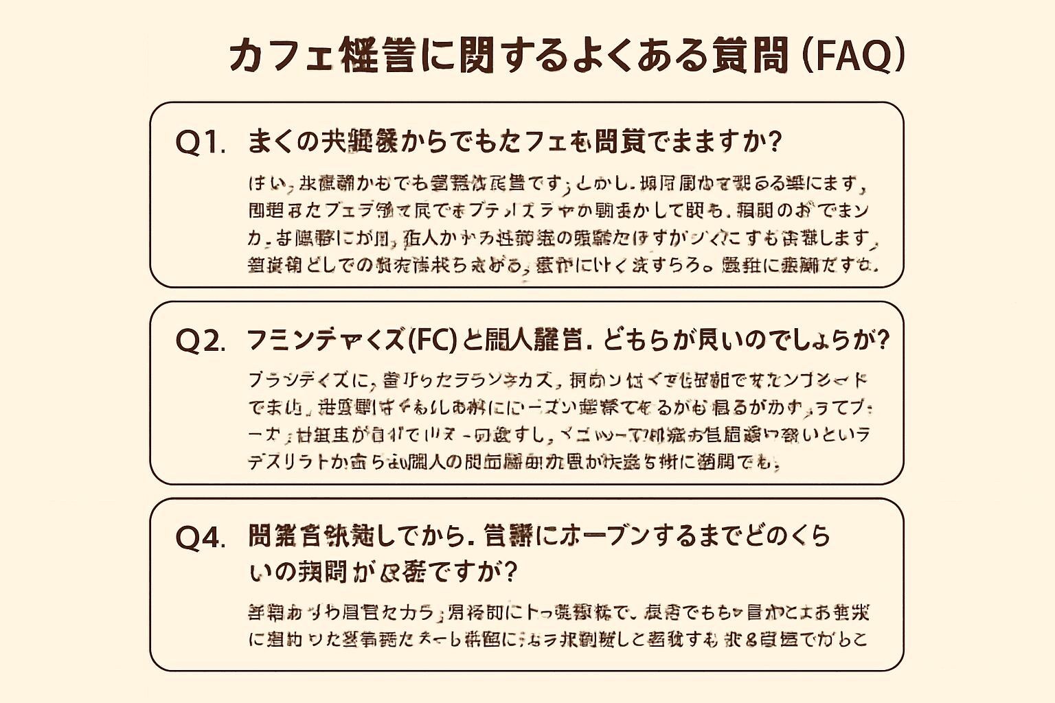 カフェ経営に関するよくある質問（FAQ）
